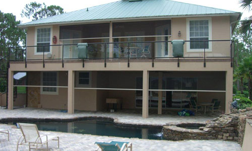 screen with accordion shutters installation project