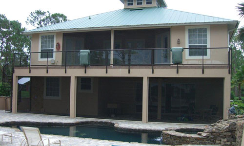 screen with accordion shutters  installation project