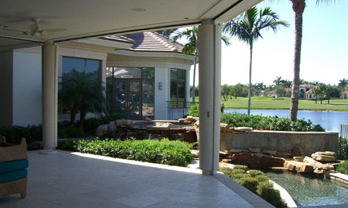 screen with accordion shutters  installation project