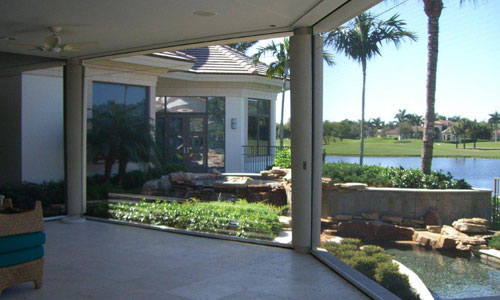 screen with accordion shutters  installation project