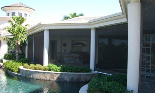 screen with accordion shutters  installation project