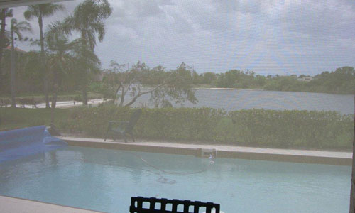 screen with accordion shutters  installation project